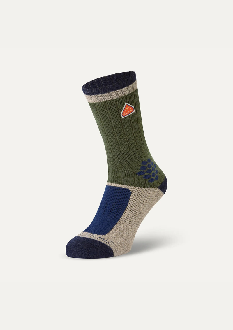 An image of the Sealskinz Gresham Recycled Wool Mid Colour Block Hiking Sock