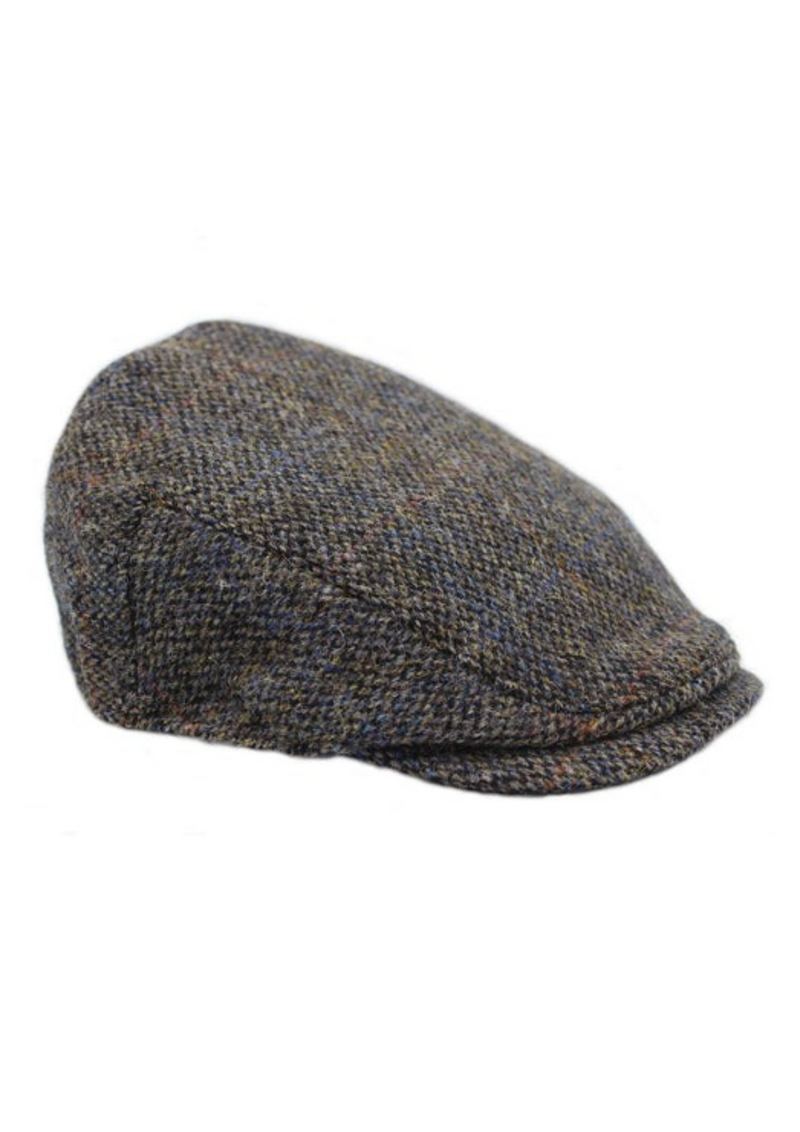 An image of the Heather Accessories Highland Harris Tweed Flat Cap