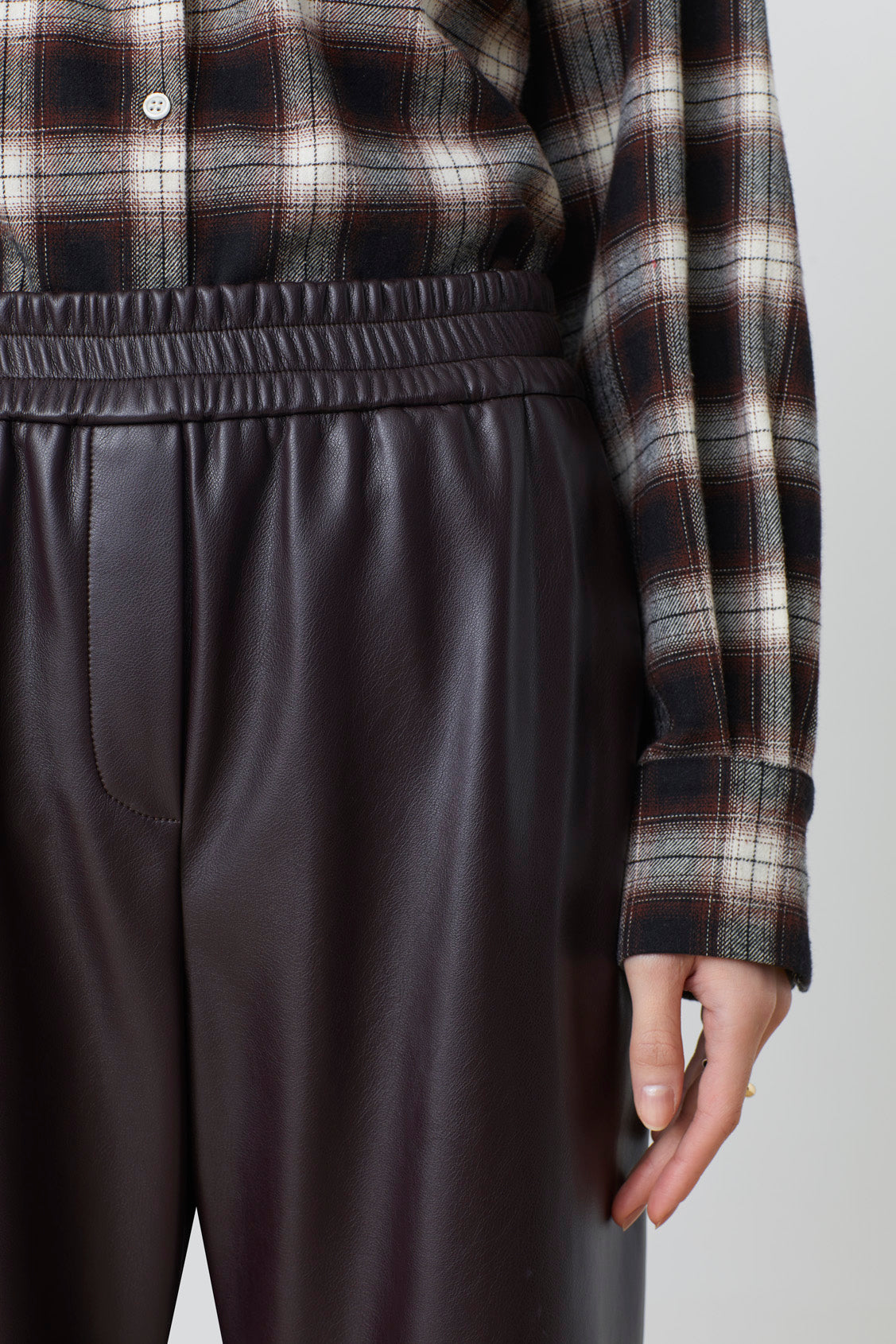 An image of the Suncoo Joe Leather Trousers