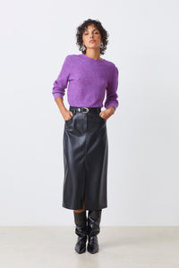 An image of the Suncoo Frida Leather Skirt