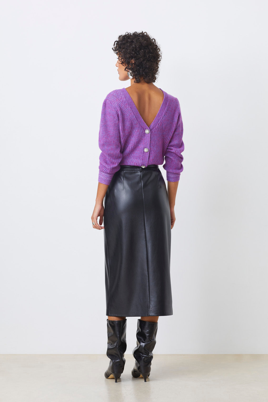 An image of the Suncoo Frida Leather Skirt