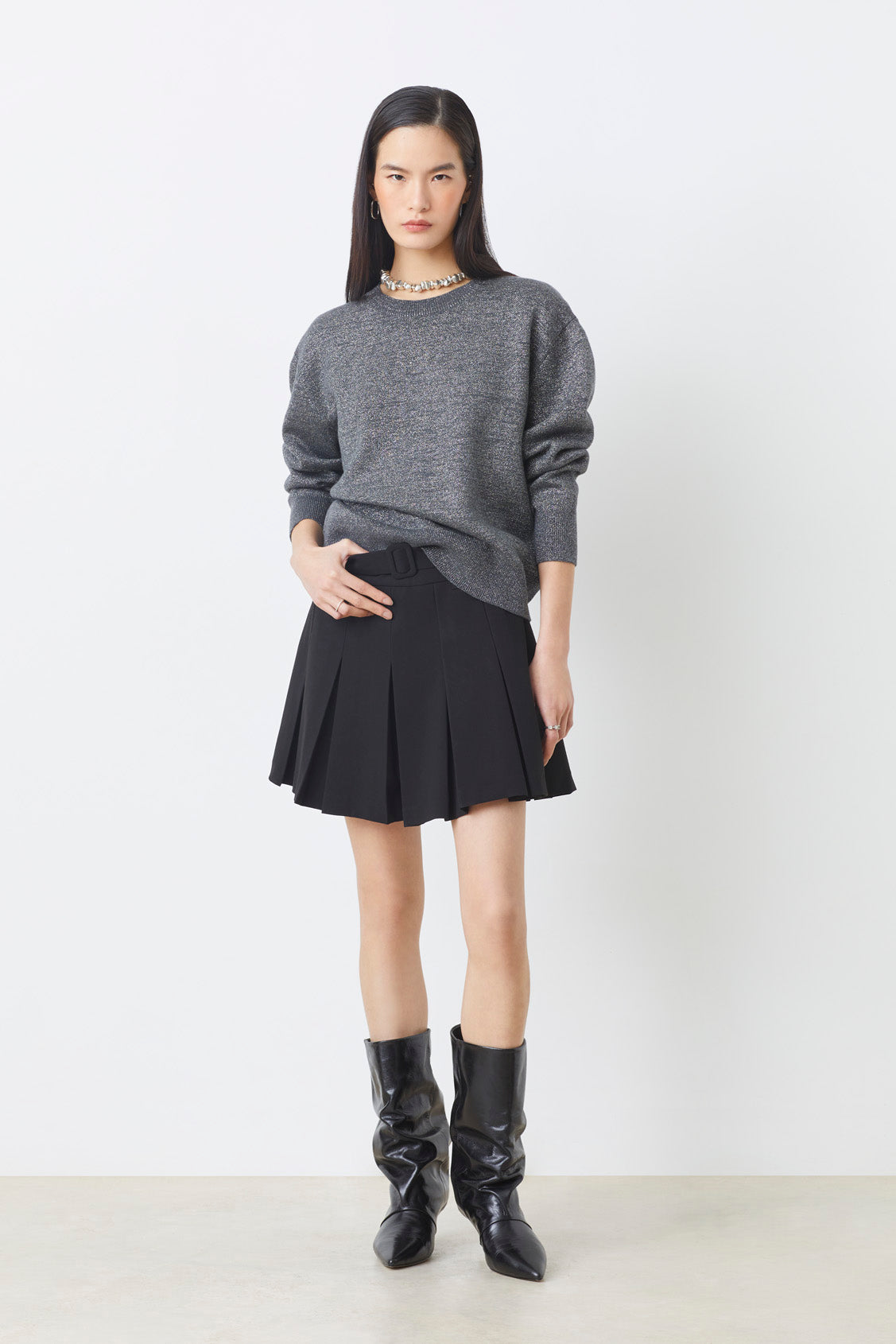 An image of the Suncoo Payeti Long Sleeve Knitted Sweater