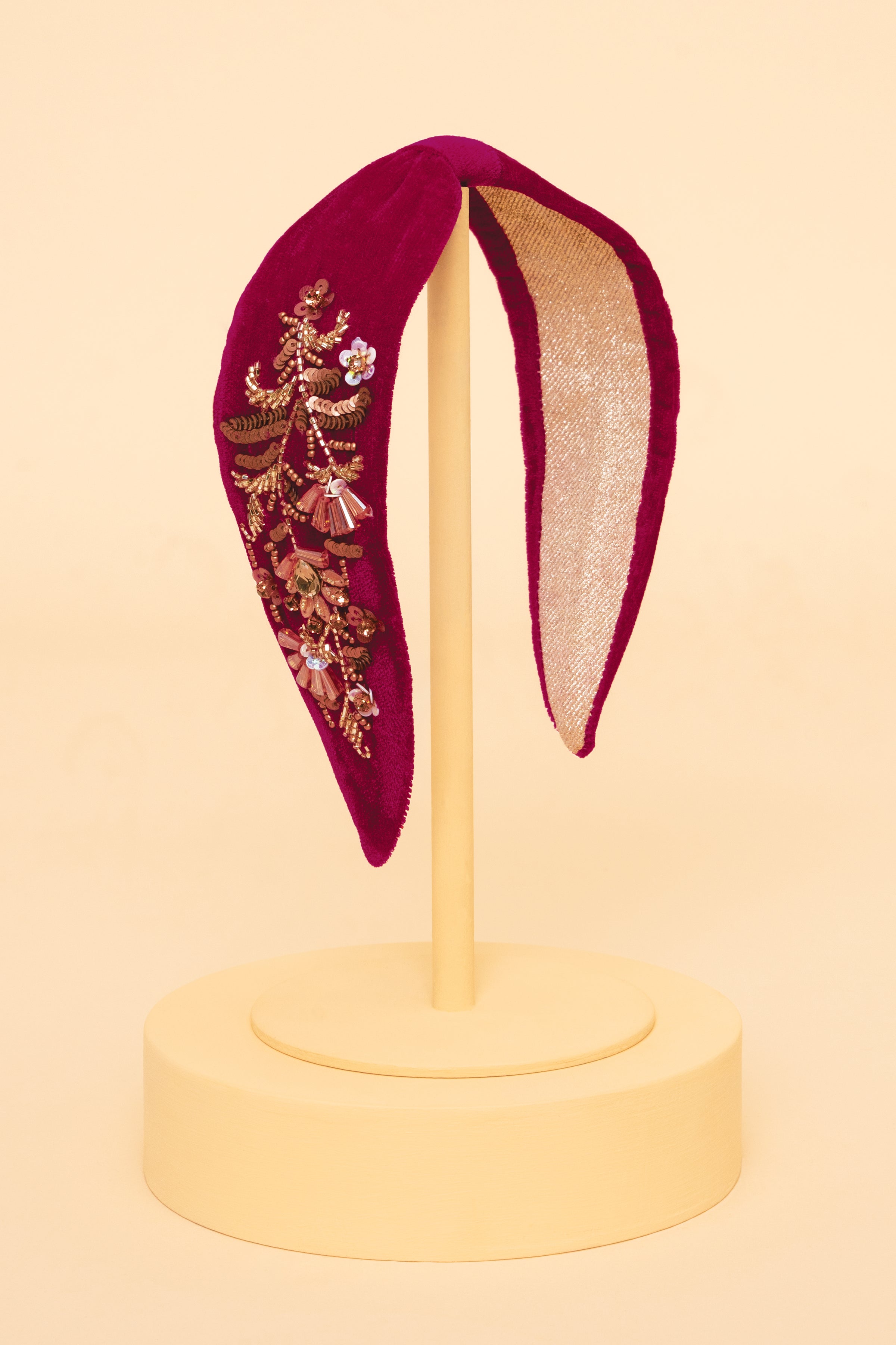 An image of the Powder Embroidered Velvet Headband