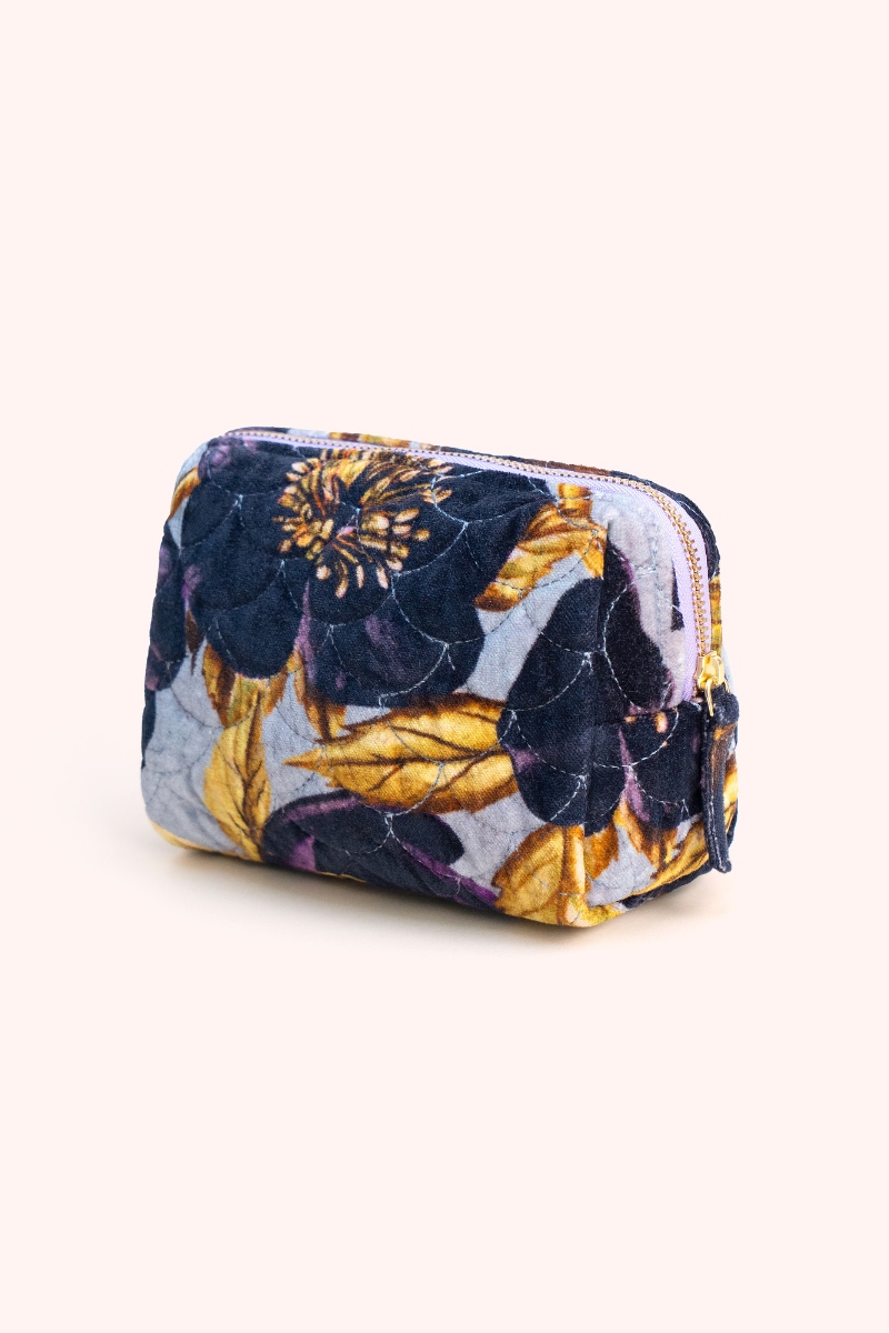 Hellebore Quilted Velvet Vanity Bag