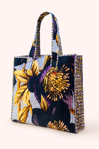 Hellebore Quilted Velvet Tote