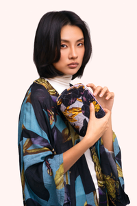 Hellebore Quilted Velvet Vanity Bag