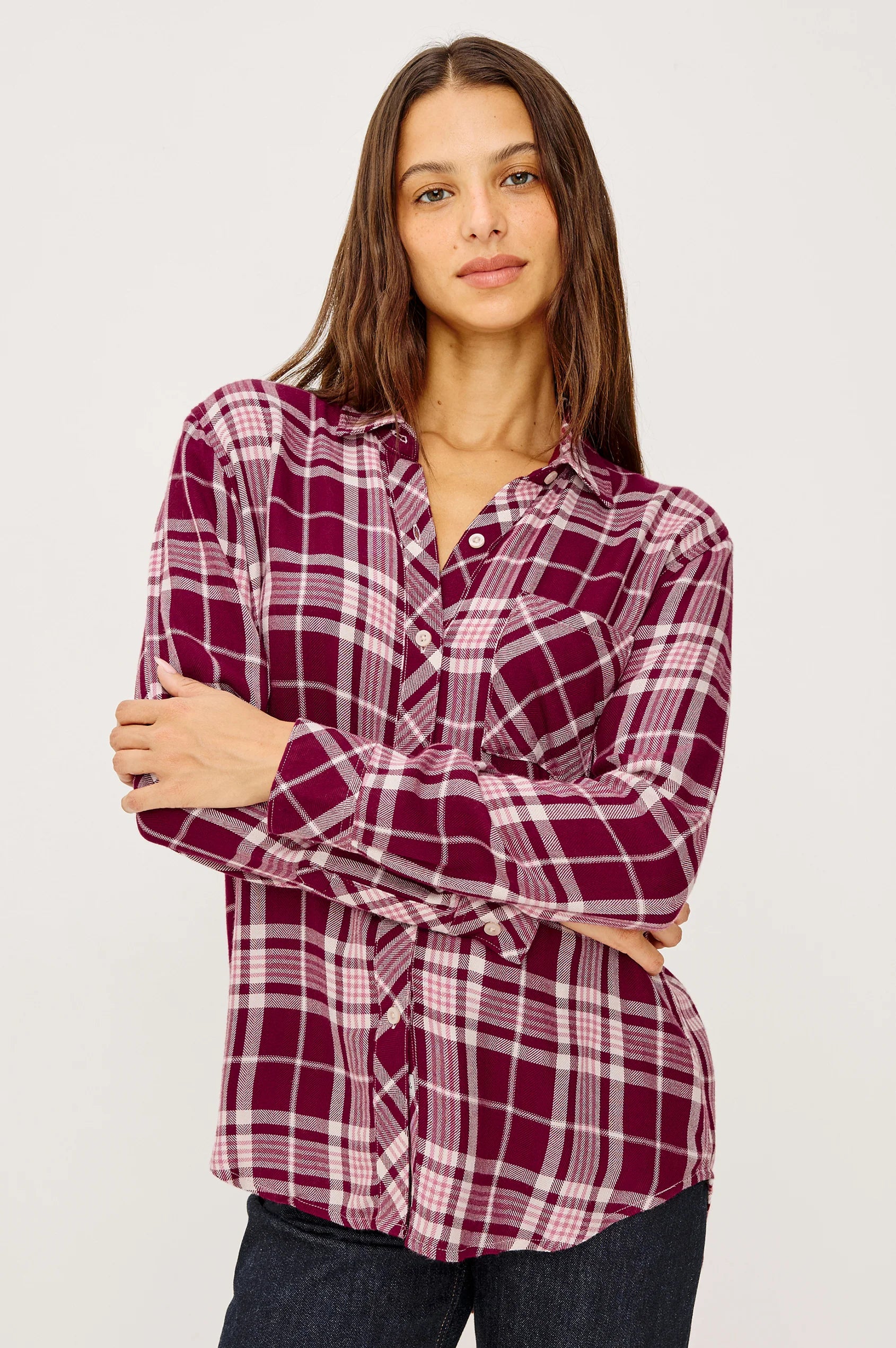 An image of the Rails Hunter Long Sleeve Button Down Top