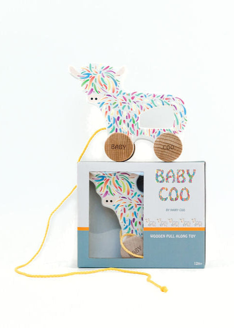 An image of the Hairy Coo Baby Coo Pull Along Toy