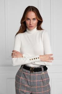 An image of the Holland Cooper Buttoned Knit Roll Neck