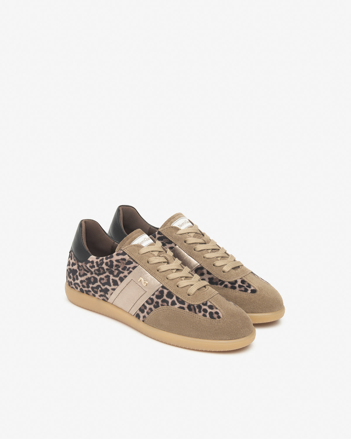 An image of the Nero Giardini Arold Suede & Leather Leopard Print Sneakers