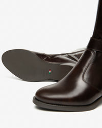 An image of the Nero Giardini Manolete Leather & Fabric Boots