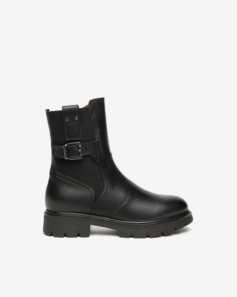An image of the Nero Giardini Guanto Leather & Fabric Ankle Boots