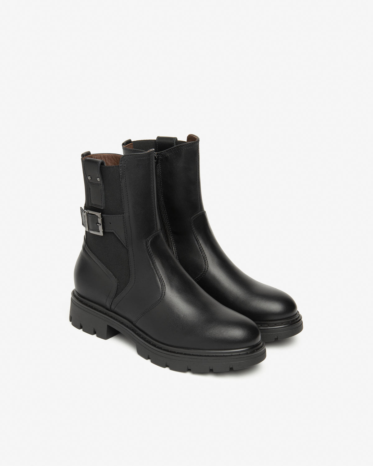 An image of the Nero Giardini Guanto Leather & Fabric Ankle Boots