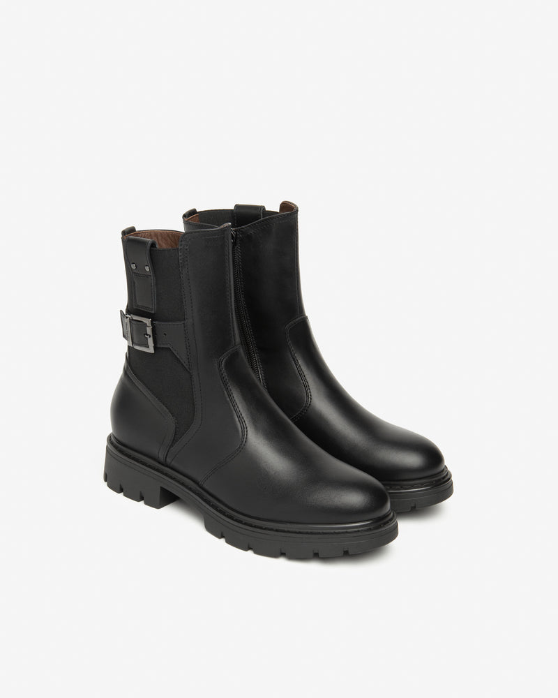 An image of the Nero Giardini Guanto Leather & Fabric Ankle Boots