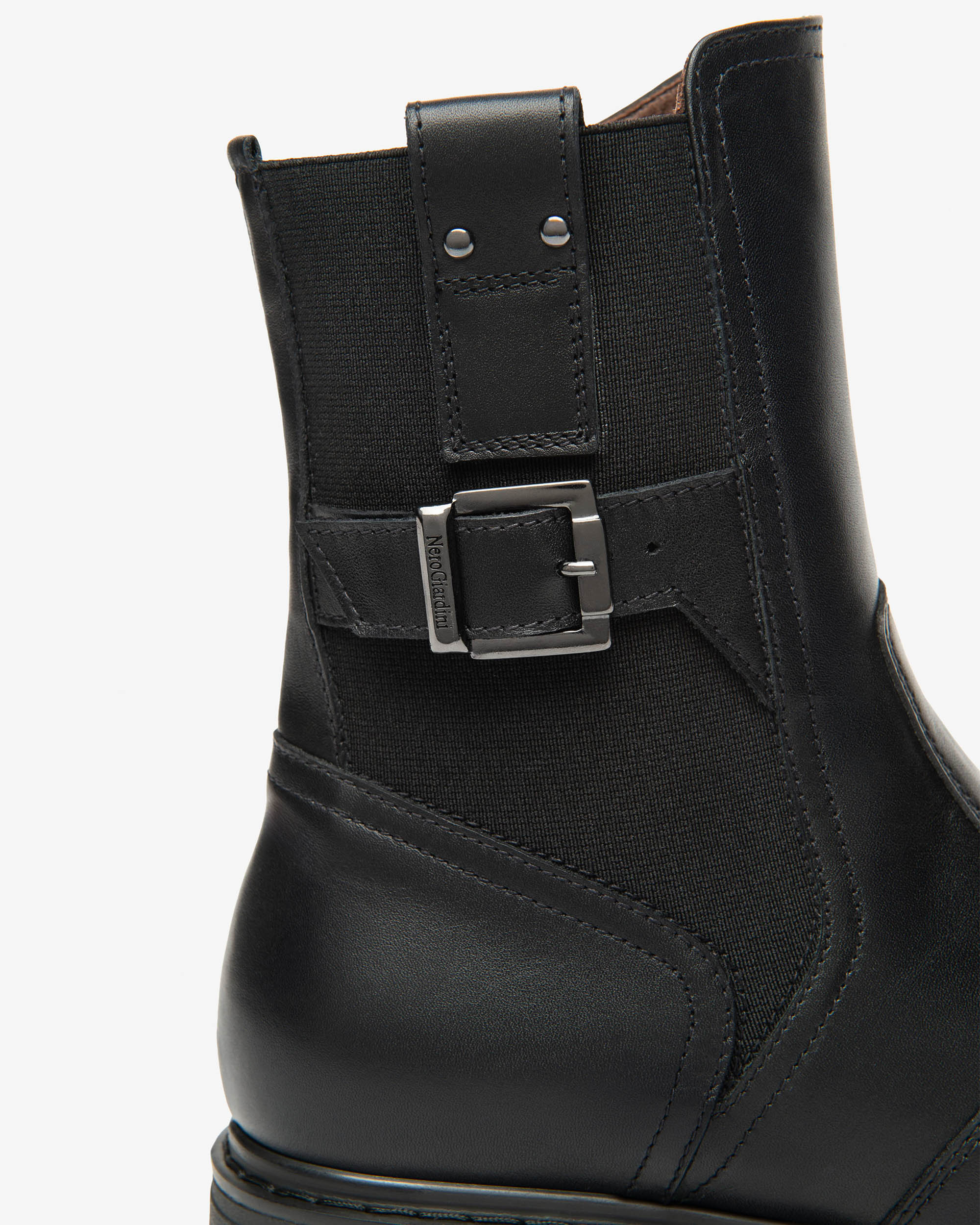 An image of the Nero Giardini Guanto Leather & Fabric Ankle Boots