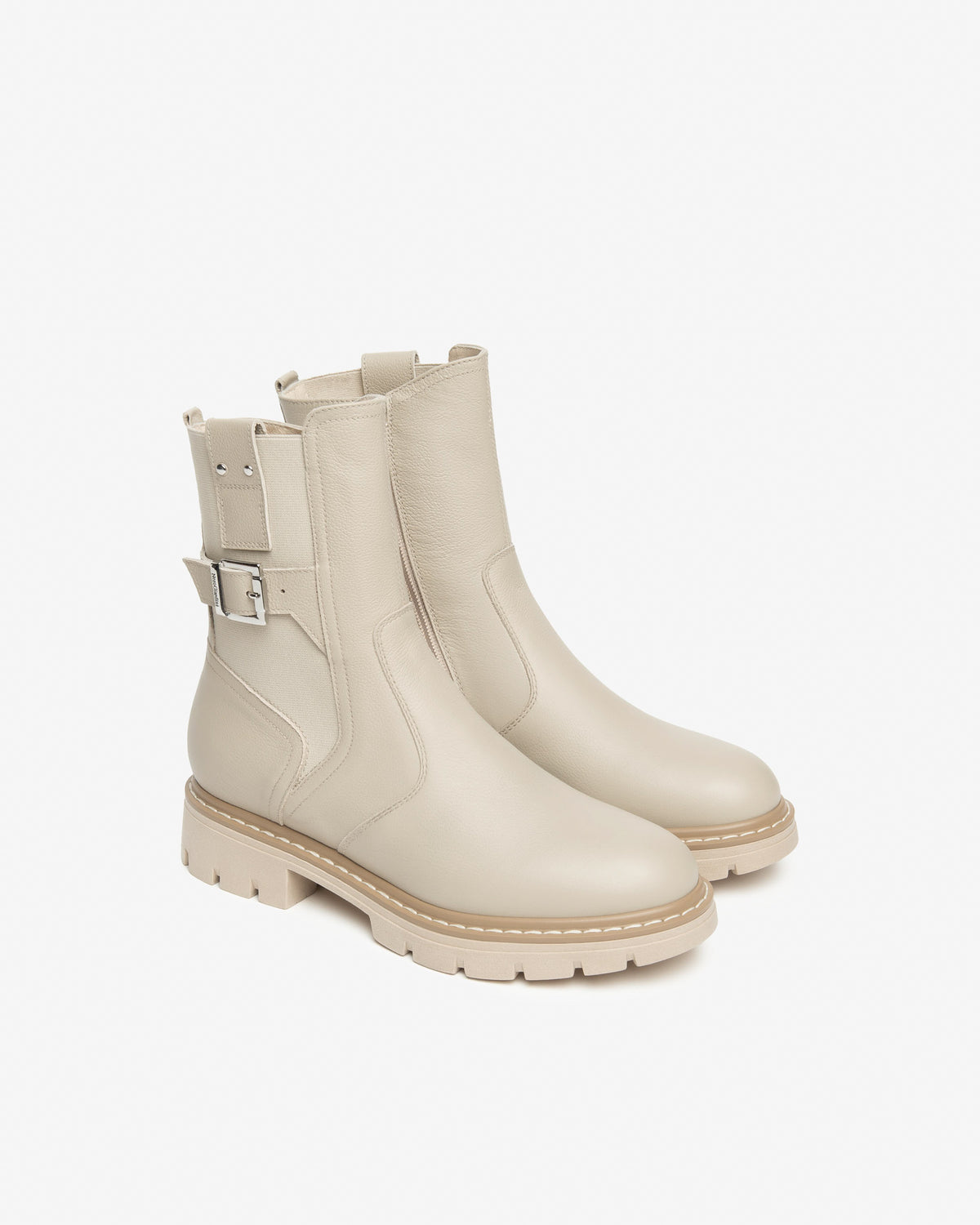 An image of the Nero Giardini Chianti Leather & Fabric Ankle Boots
