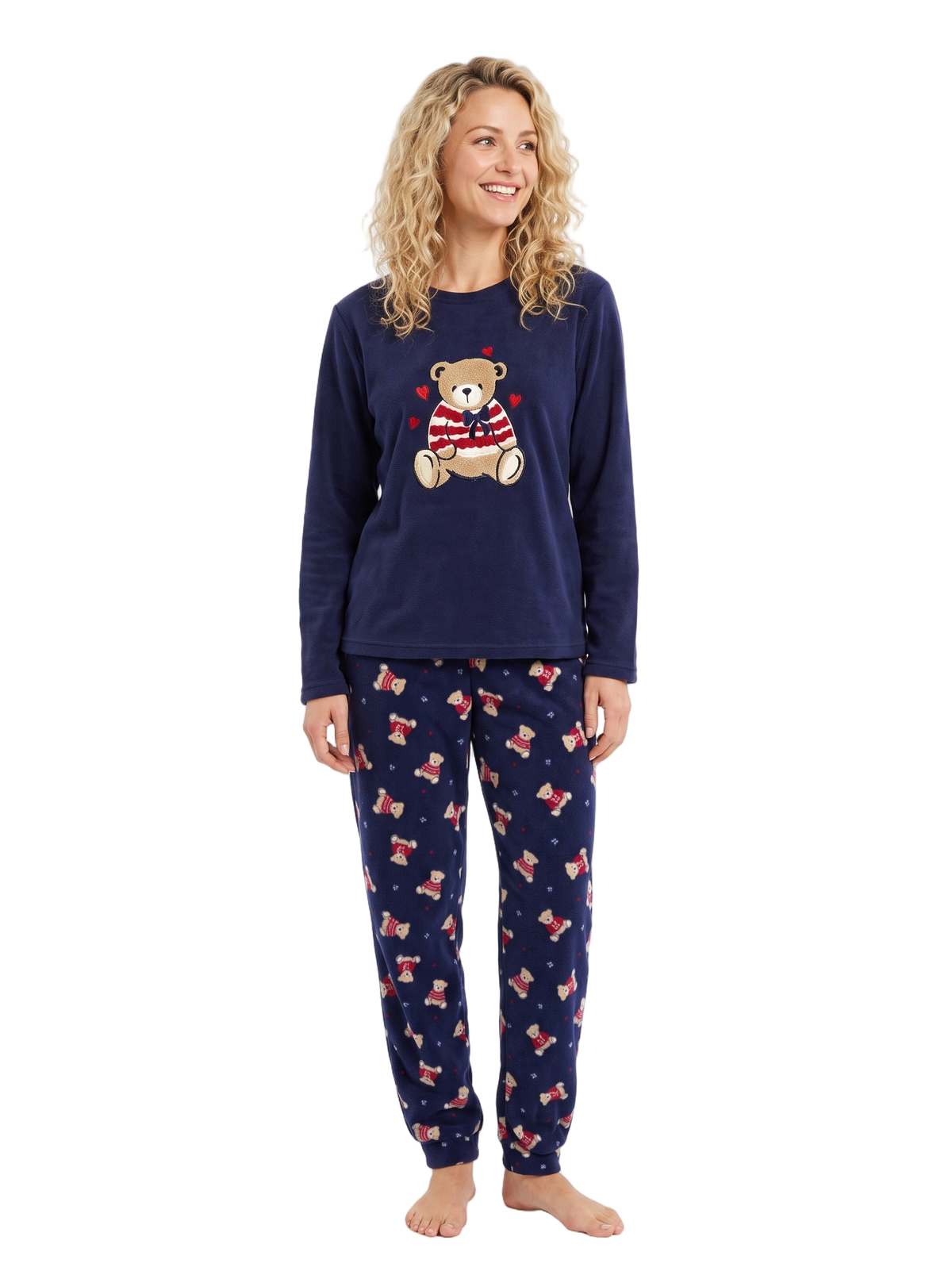 Teddy Applique Fleece Pyjama