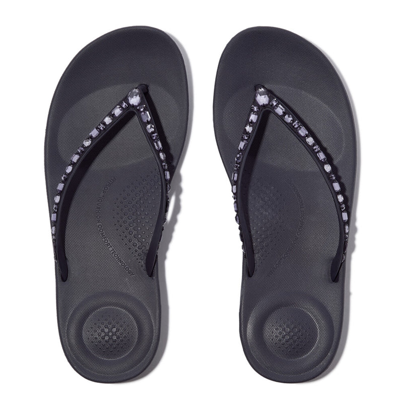 An image of the Fitflop Iqushion Multi-Crystal Ergonomic Flip-Flops