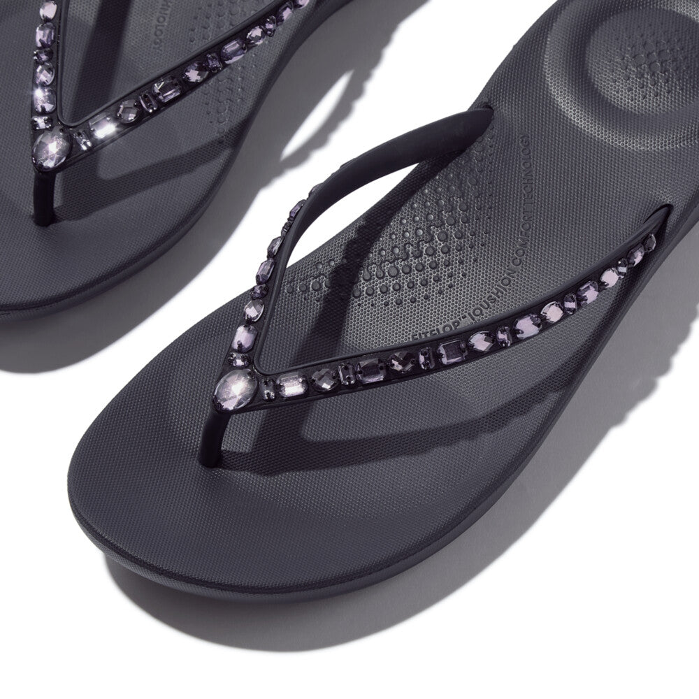 An image of the Fitflop Iqushion Multi-Crystal Ergonomic Flip-Flops