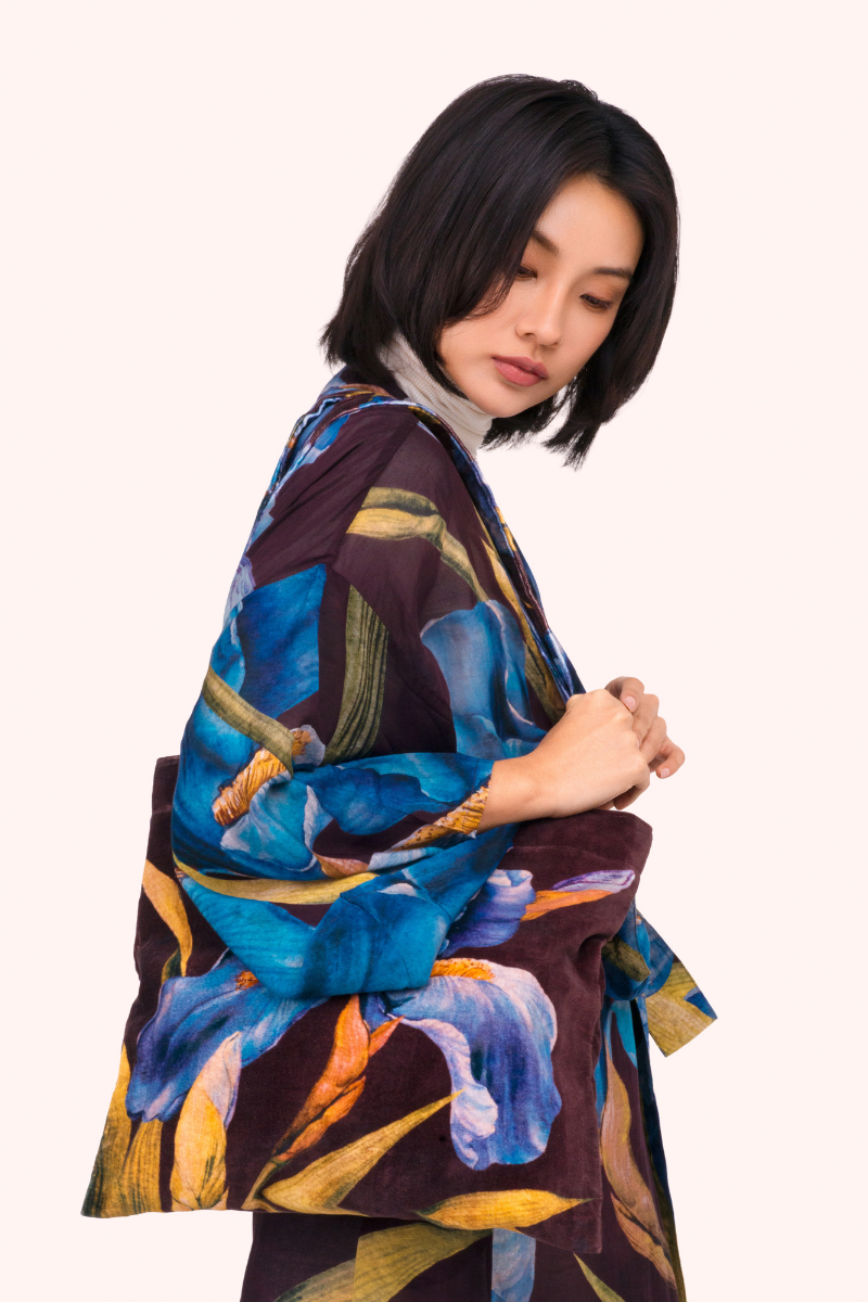 Iris Velvet Tote Bag