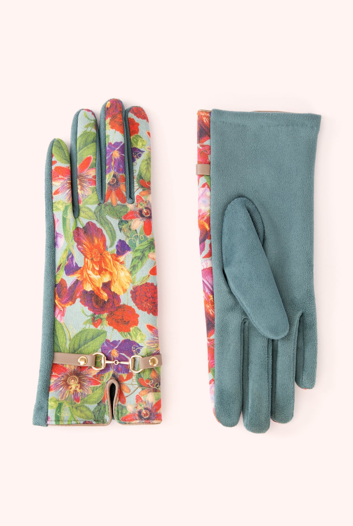 An image of the Powder Kylie Faux Suede Gloves in Ice