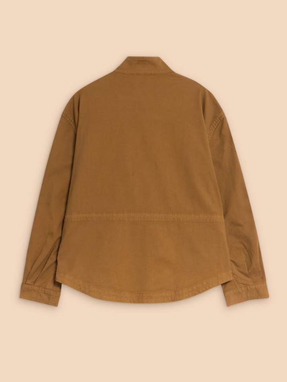 White Stuff Harriet Cotton Jacket. A classic fit, zip-up jacket in khaki