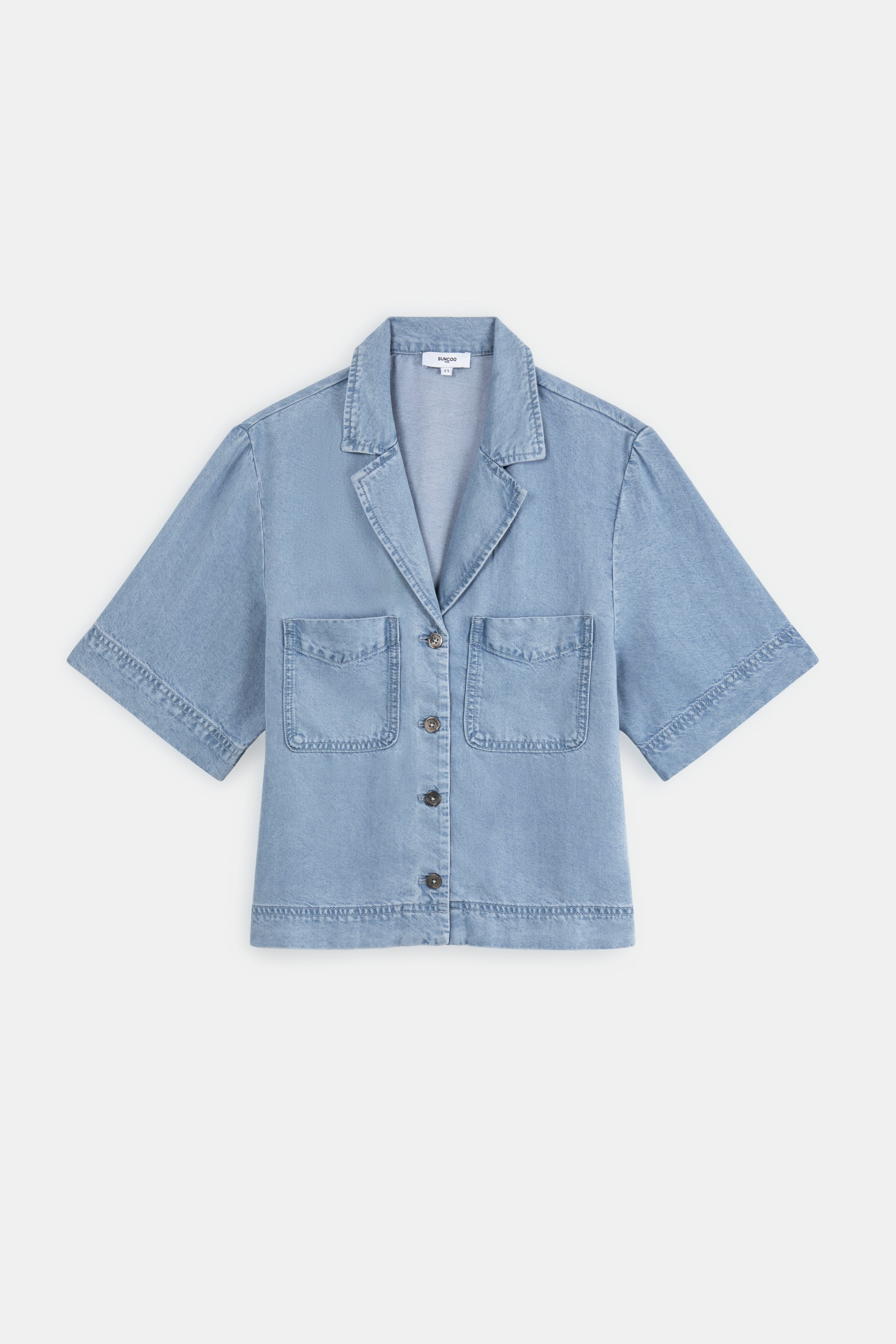 An image of the Suncoo Laban Denim Blouse