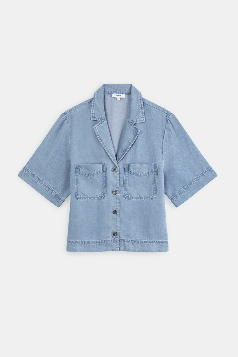 An image of the Suncoo Laban Denim Blouse