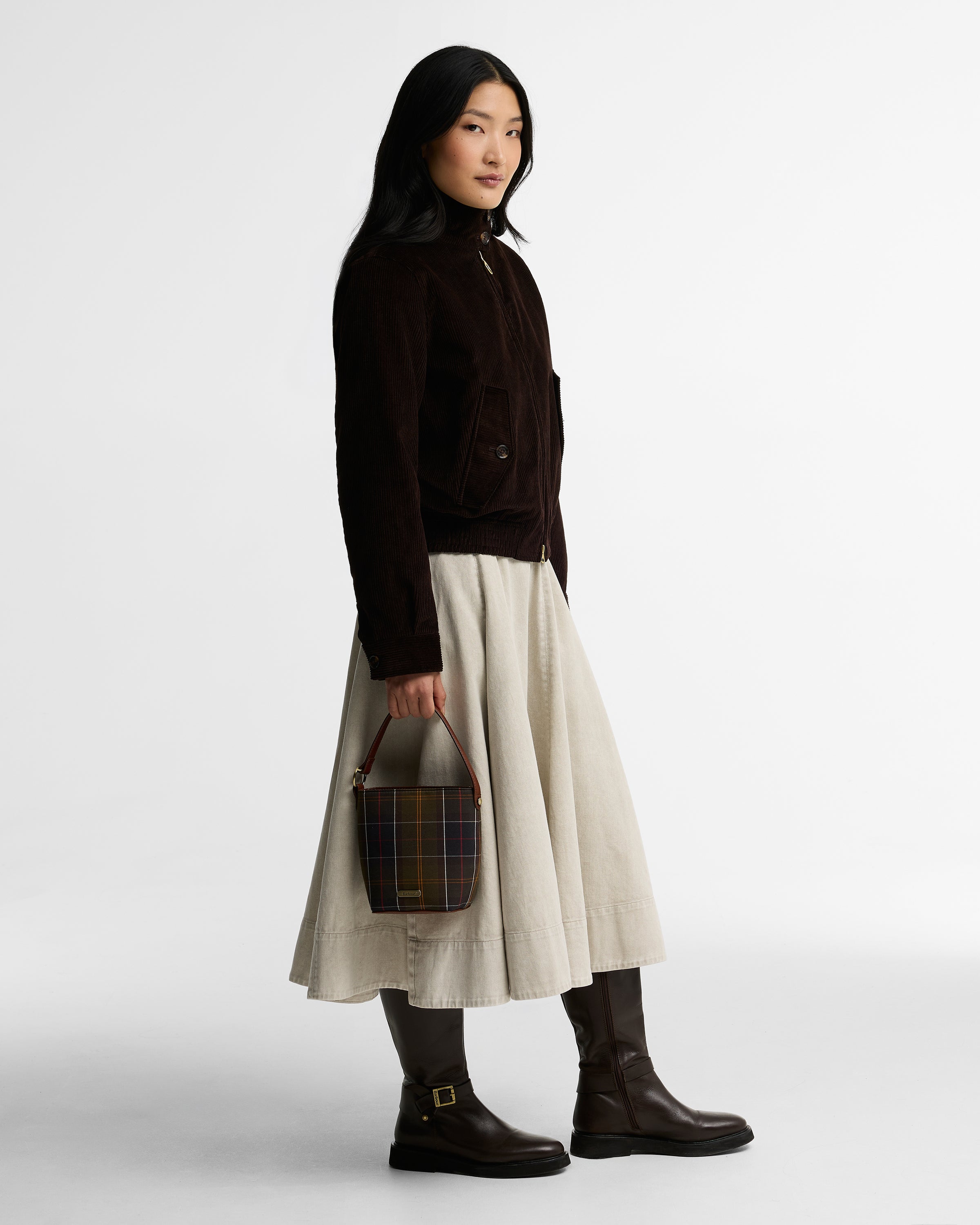 Cedar Mini Tartan Bucket Bag