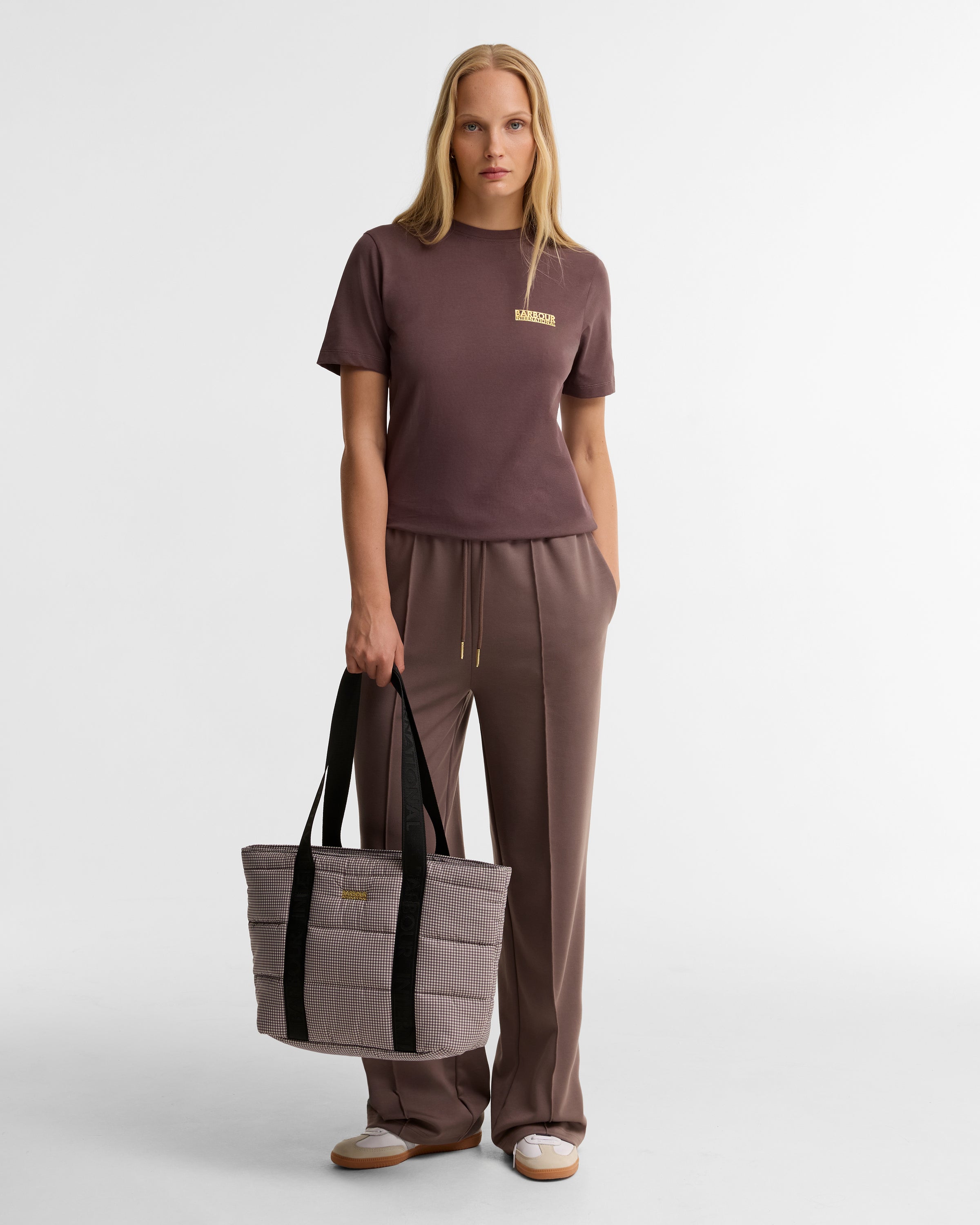B.Intl Monaco Check Tote Bag