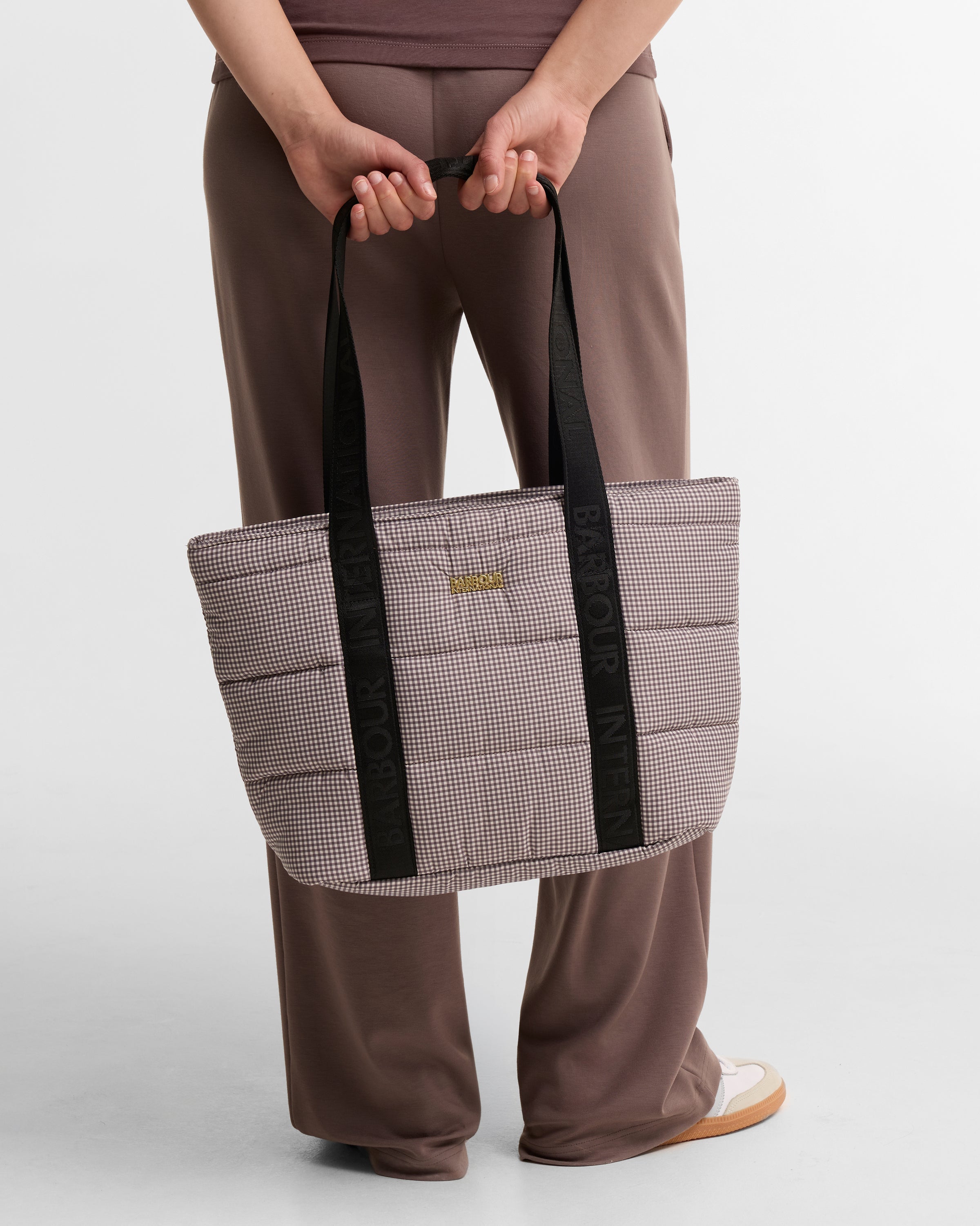 B.Intl Monaco Check Tote Bag