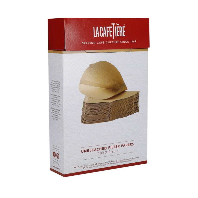 An image of the La Cafetière Unbleached Filter Papers Size 4 100 Pack