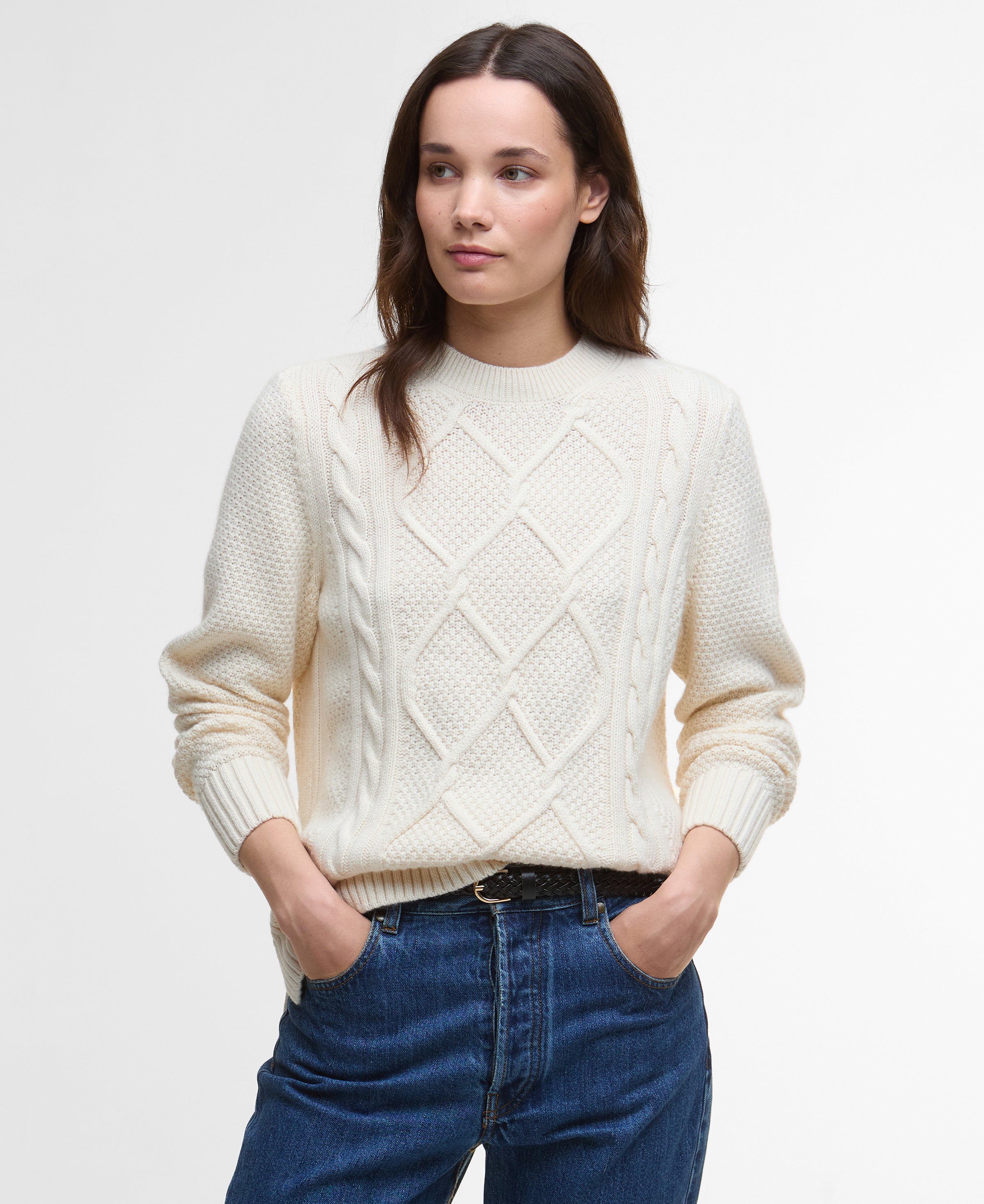An image of the Barbour Burne Crew Knitted Jumper