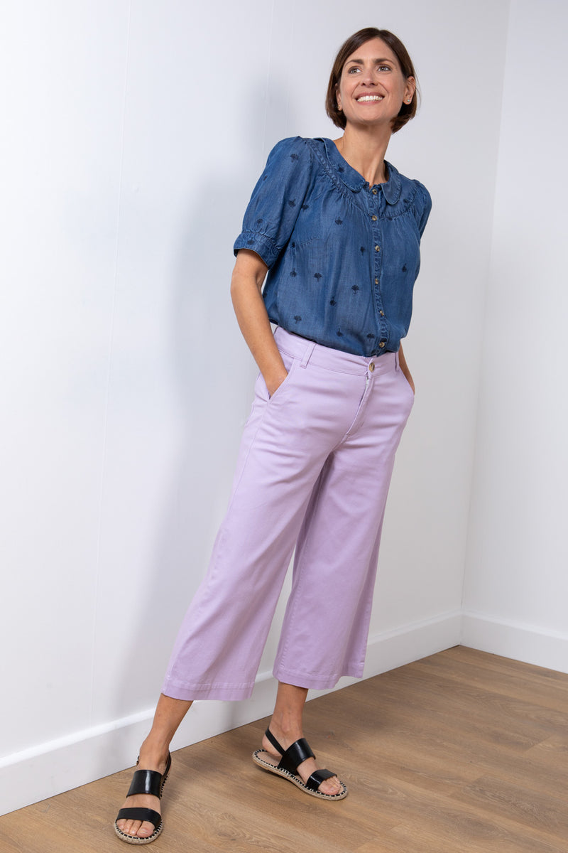 An image of the Lily & Me Isla Crop Trouser Twill