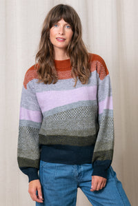 An image of the Lily & Me Art Colour Block Jumper