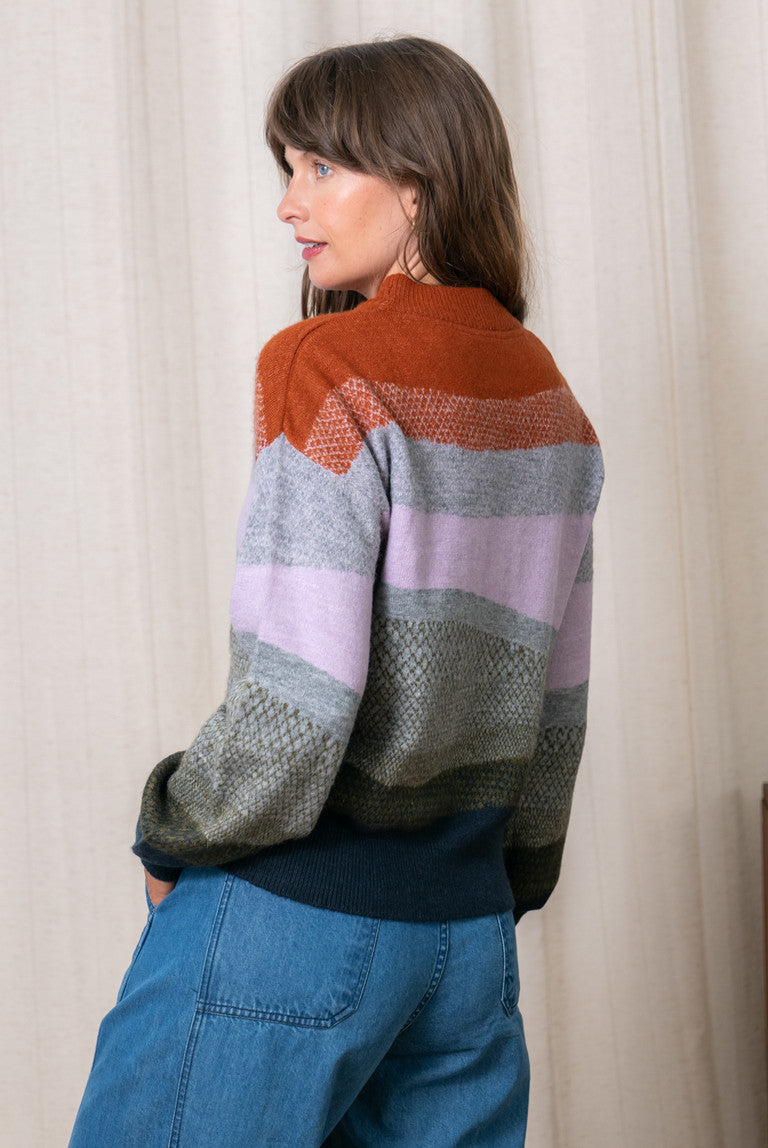 An image of the Lily & Me Art Colour Block Jumper