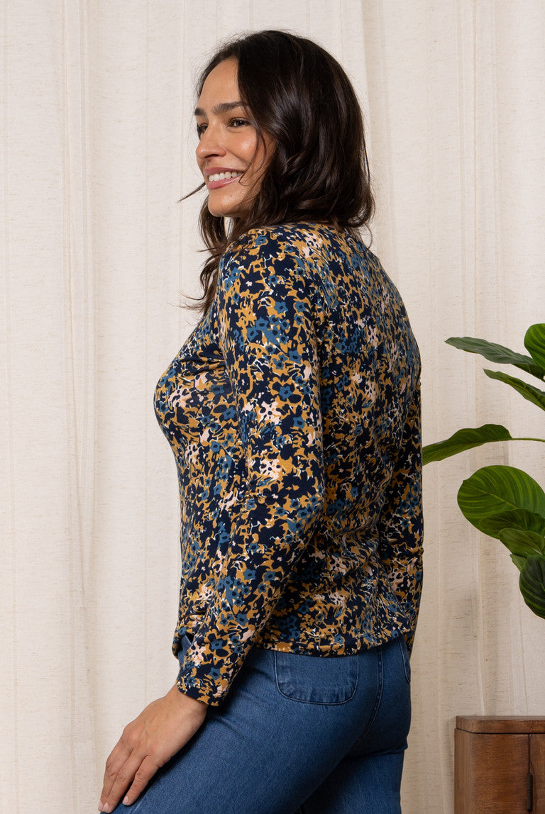 An image of the Lily & Me Monica Top Hedgerow