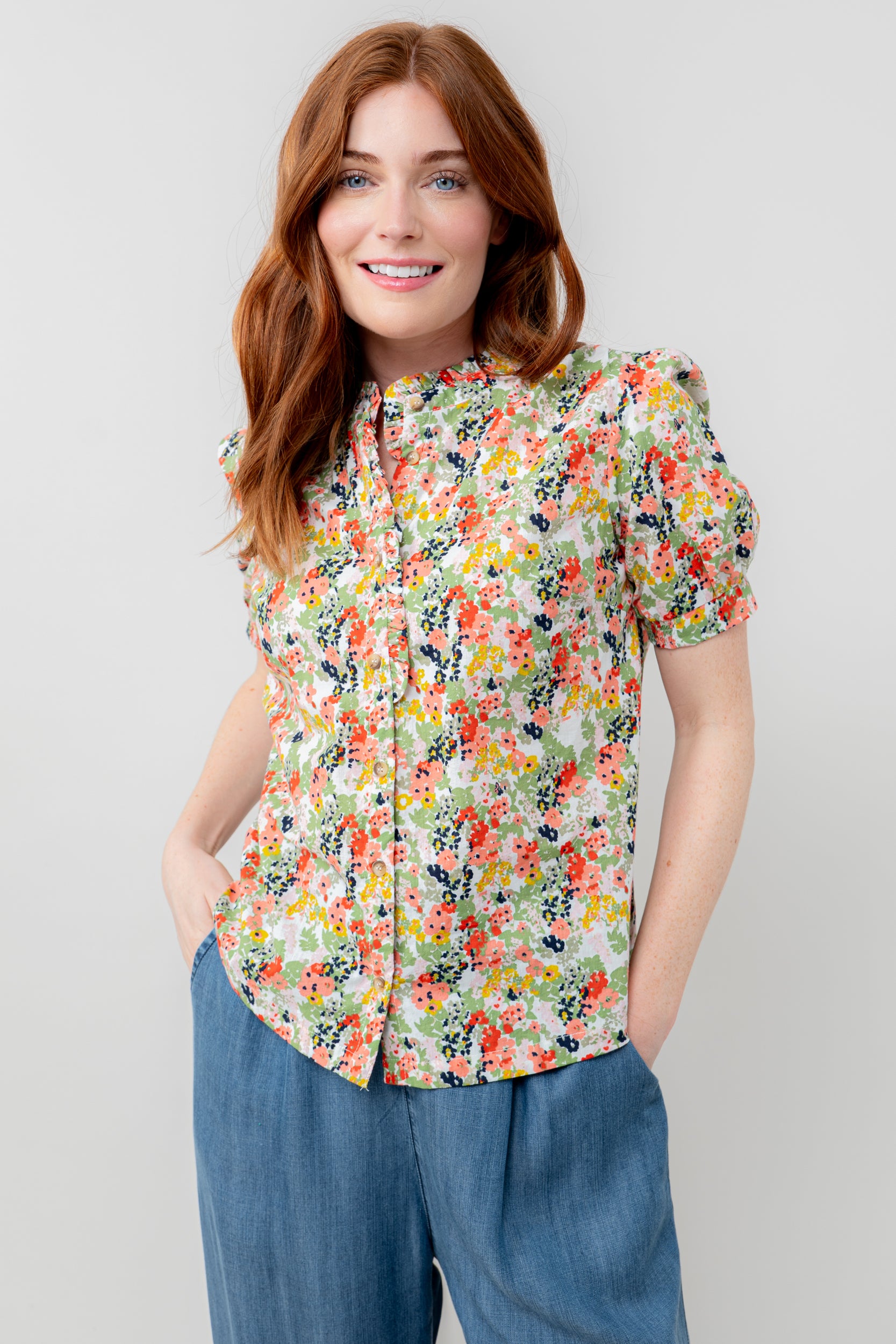 An image of the Lily & Me Ceris Blouse Mayflower