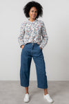 An image of the Lily & Me Rachel Frill Blouse Feather Ditsy