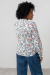 An image of the Lily & Me Rachel Frill Blouse Feather Ditsy