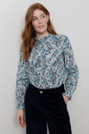 An image of the Lily & Me Rachel Frill Blouse Feather Ditsy