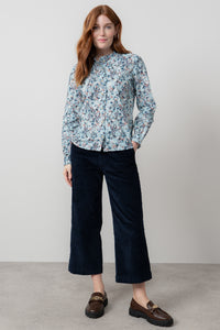 An image of the Lily & Me Rachel Frill Blouse Feather Ditsy