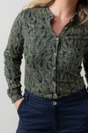 An image of the Lily & Me Hannah Frill Shirt Fern