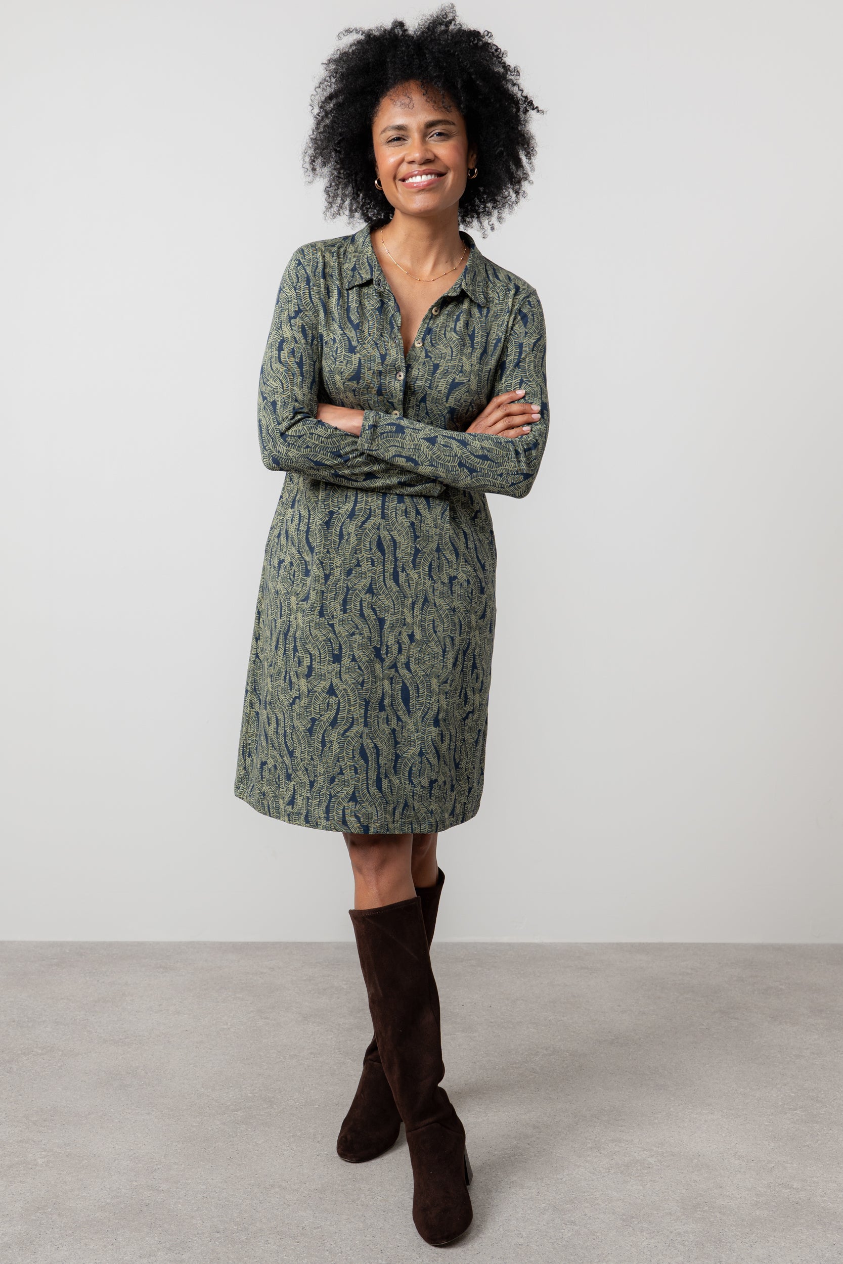 An image of the Lily & Me Elmore Dress Fern