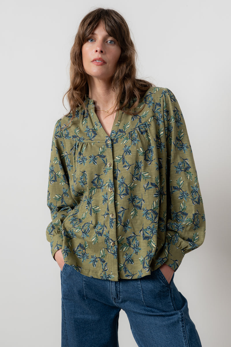 An image of the Lily & Me Wayfaring Blouse Foliage