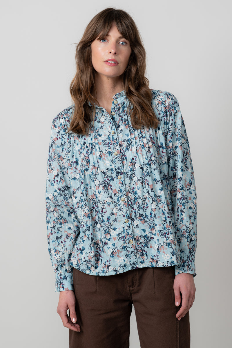 An image of the Lily & Me Flora Blouse Feather Ditsy
