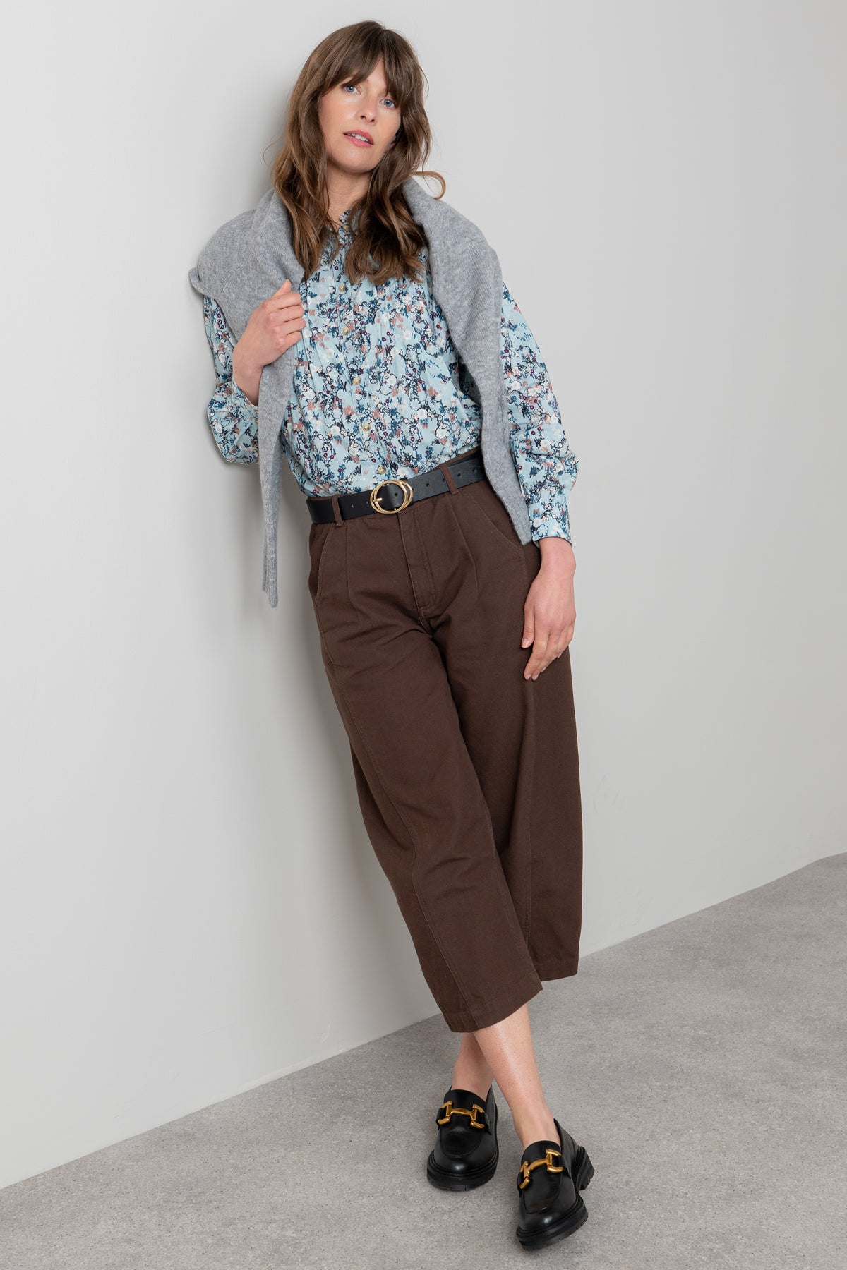 An image of the Lily & Me Flora Blouse Feather Ditsy