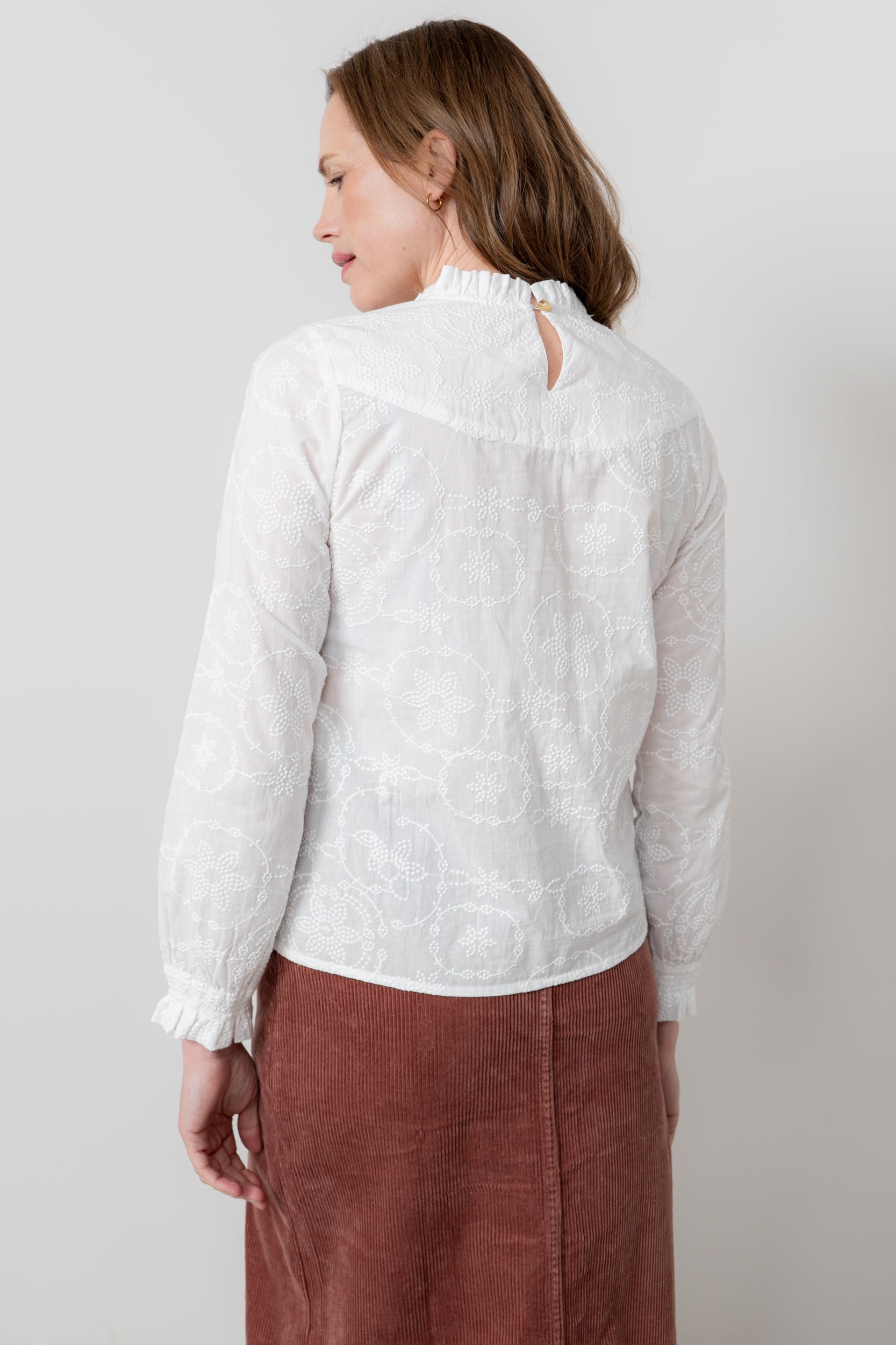 An image of the Lily & Me Fiona Top Embroidered