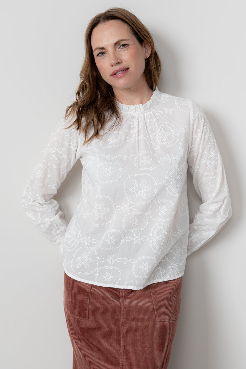 An image of the Lily & Me Fiona Top Embroidered