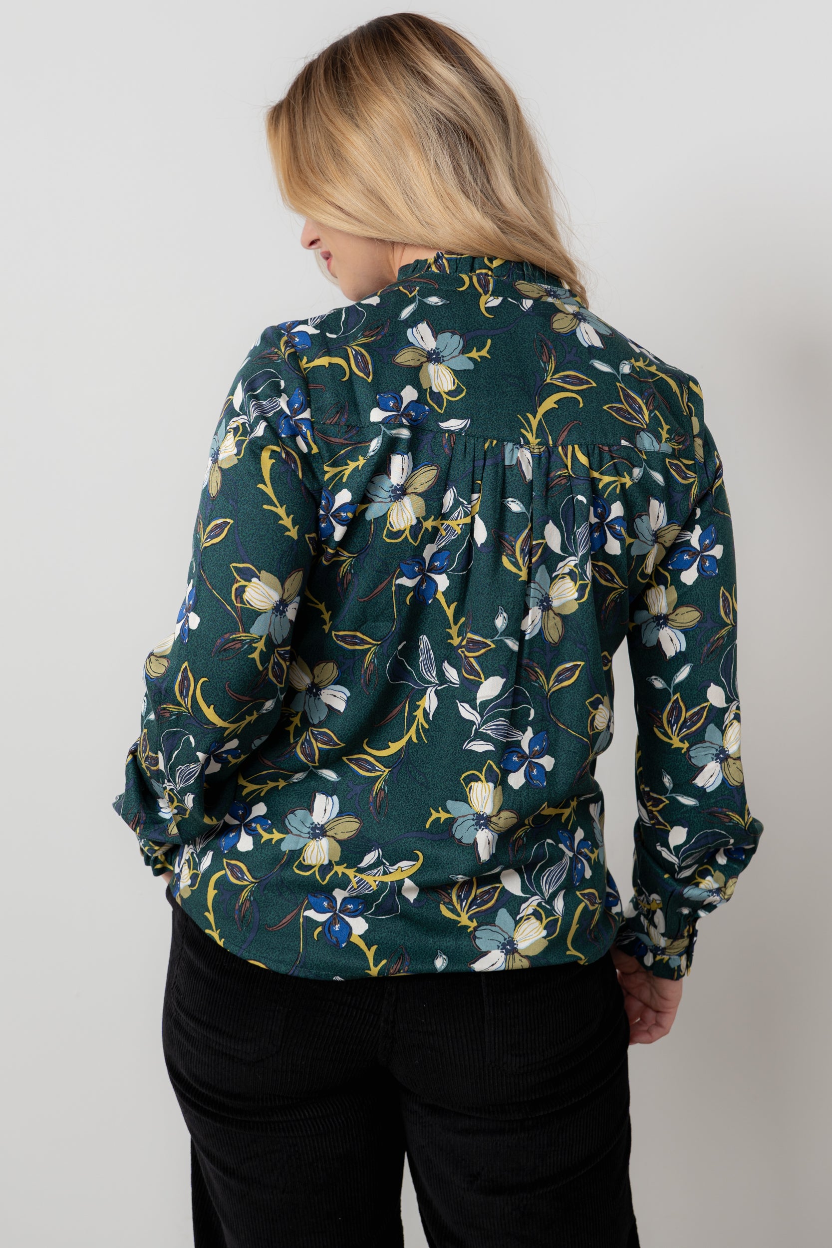 An image of the Lily & Me Sage Frill Blouse Shibori